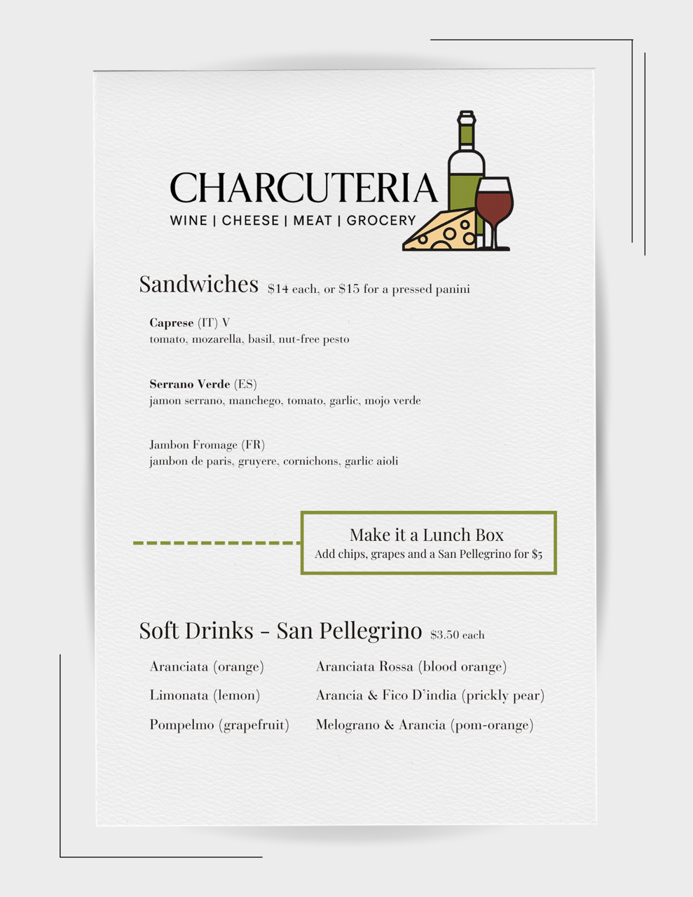 Sandwiches Menu